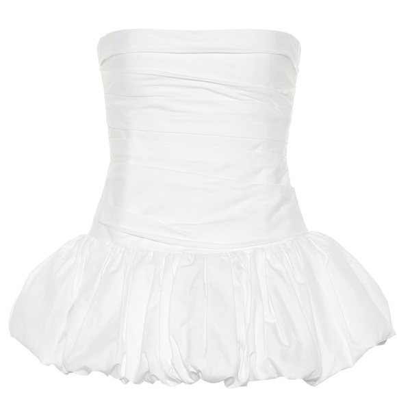 KHAITE KIMMY STRAPLESS COTTON PEPLUM TOP - Picture 1 of 7